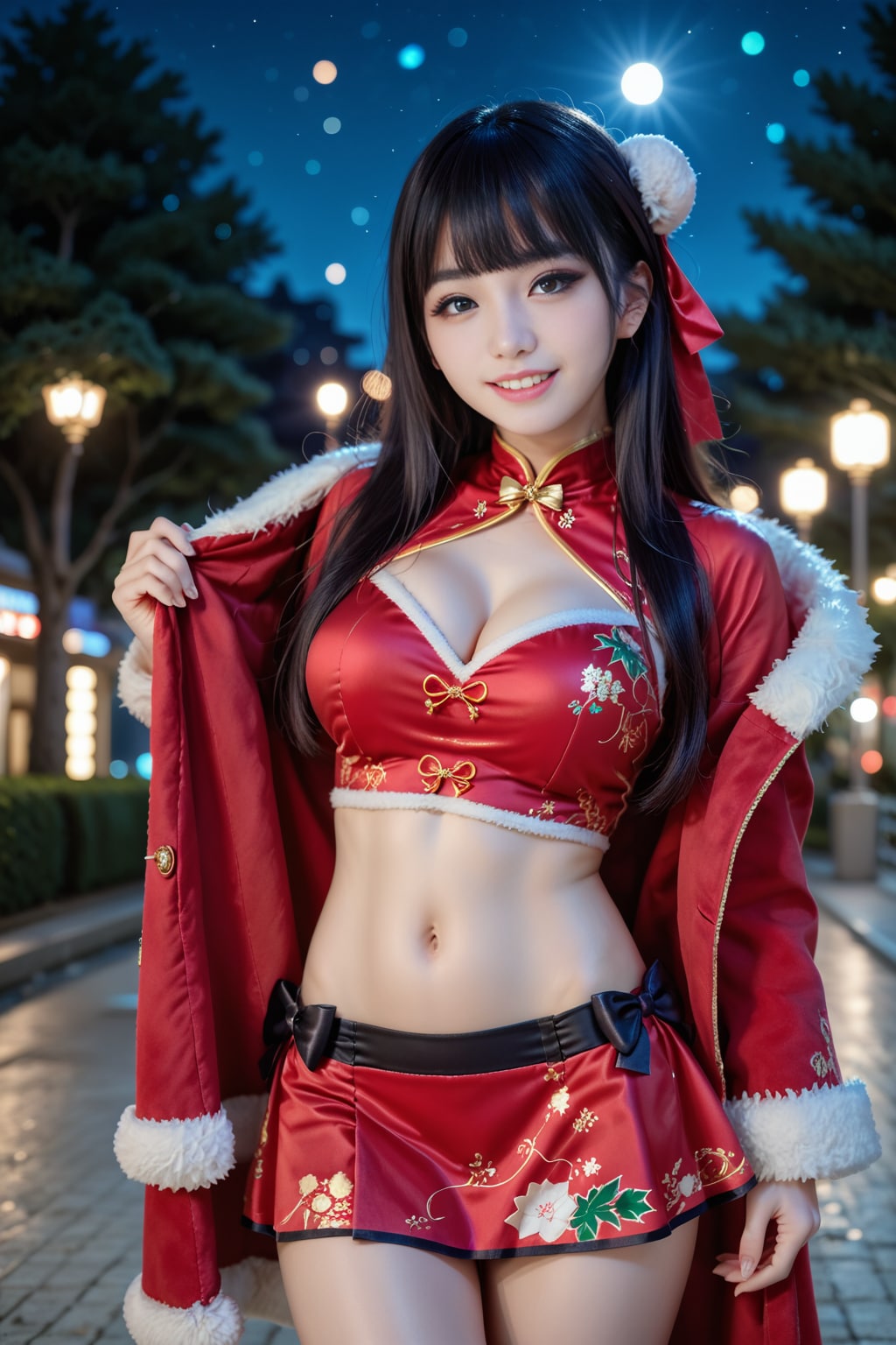 クリスマスのチャイナ美女