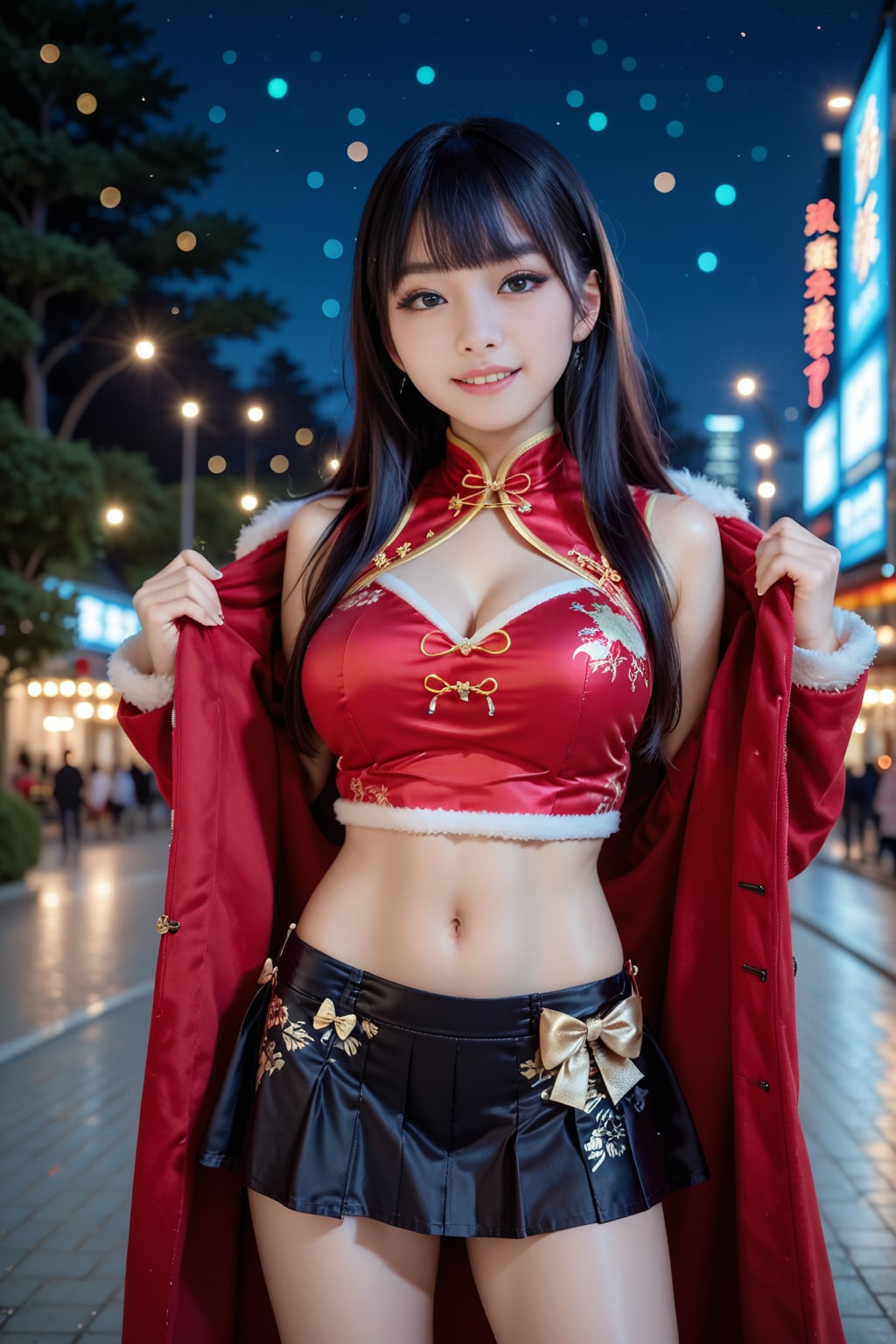 クリスマスのチャイナ美女