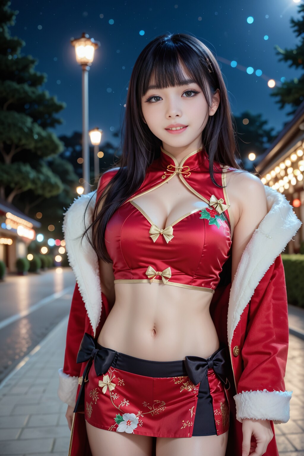 クリスマスのチャイナ美女
