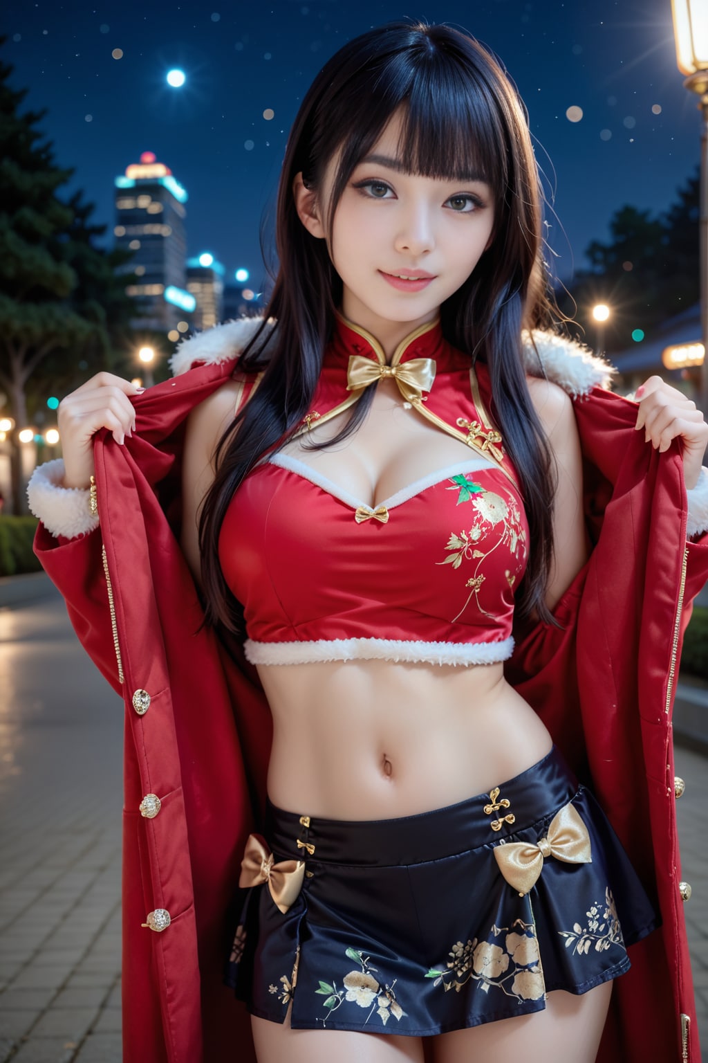 クリスマスのチャイナ美女