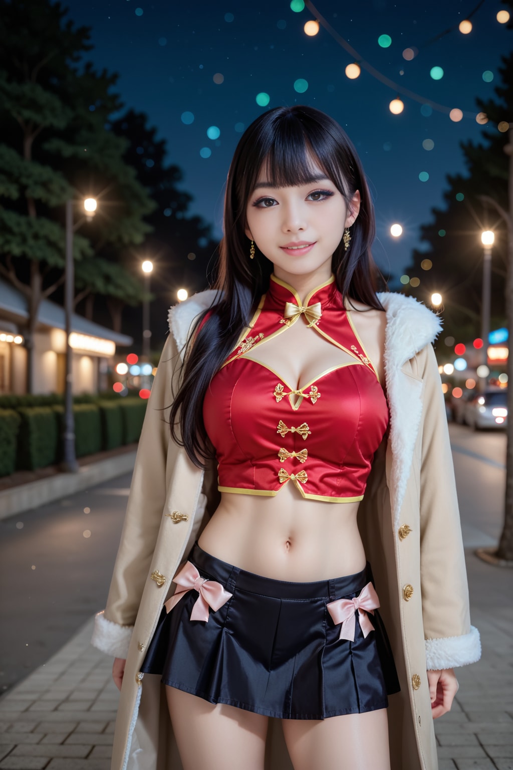 クリスマスのチャイナ美女