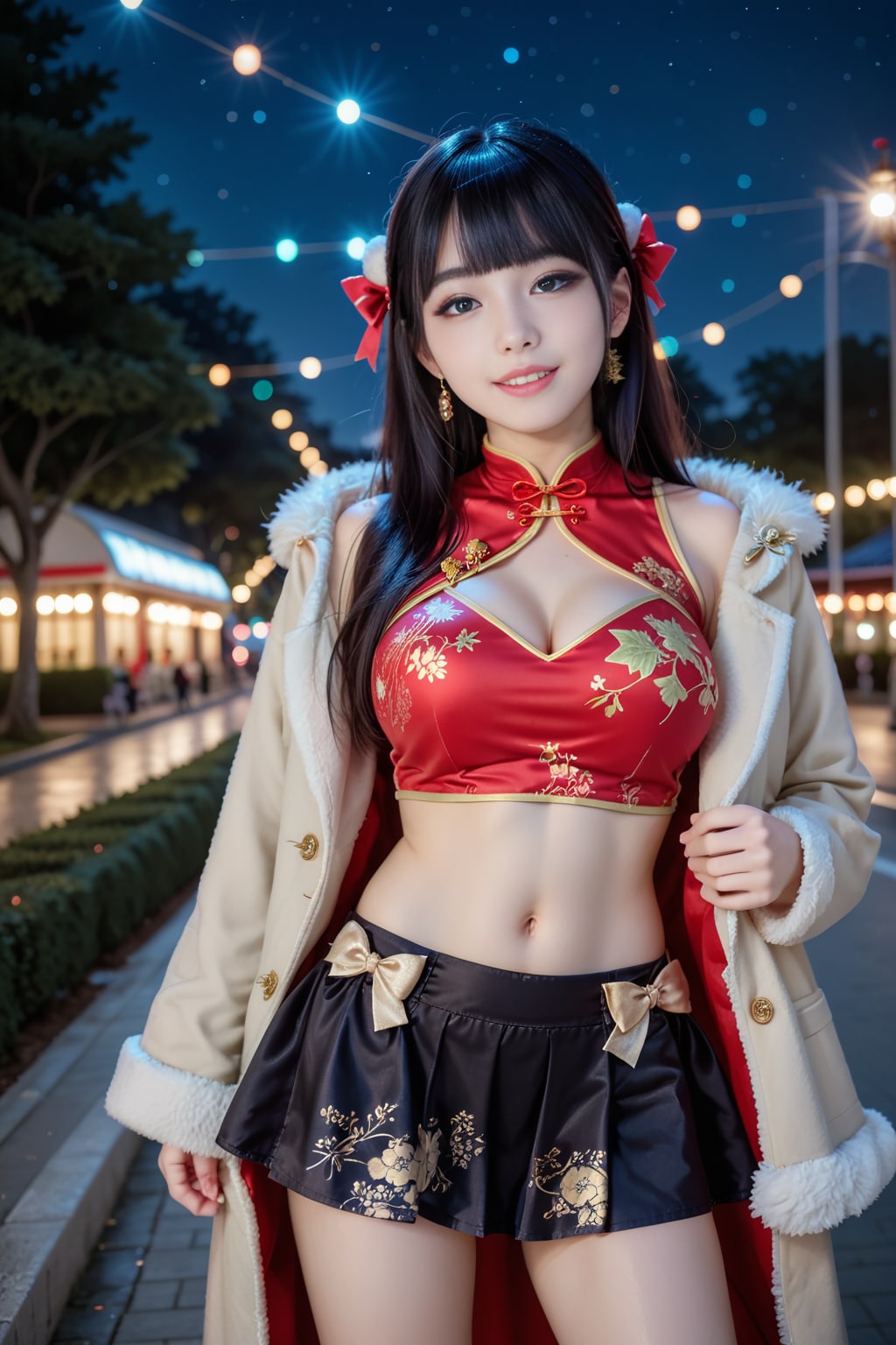 クリスマスのチャイナ美女