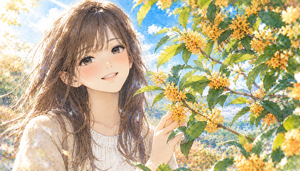 誕生花　1007 キンモクセイ
