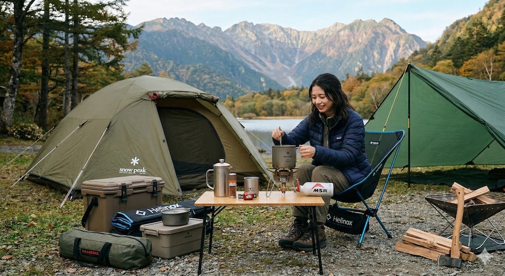 高価なギアばかり使うソロキャン娘