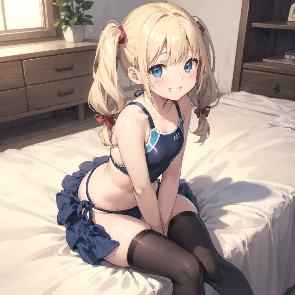 普通の水着姿,。