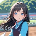 乗馬を楽しむ小さな女の子 2枚目