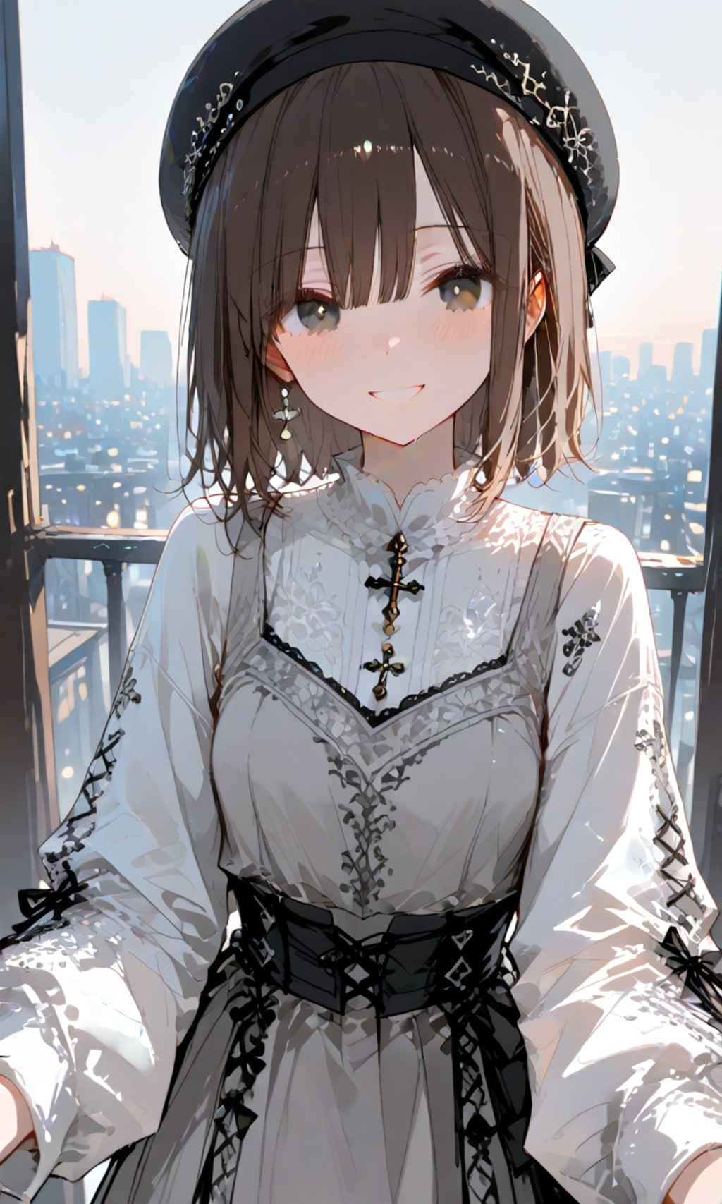 高い所では自撮りする