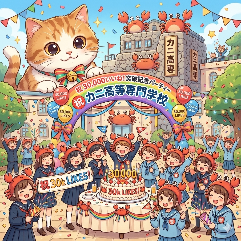㊗️30,000いいねを突破してたんだな🦀🎊🐱