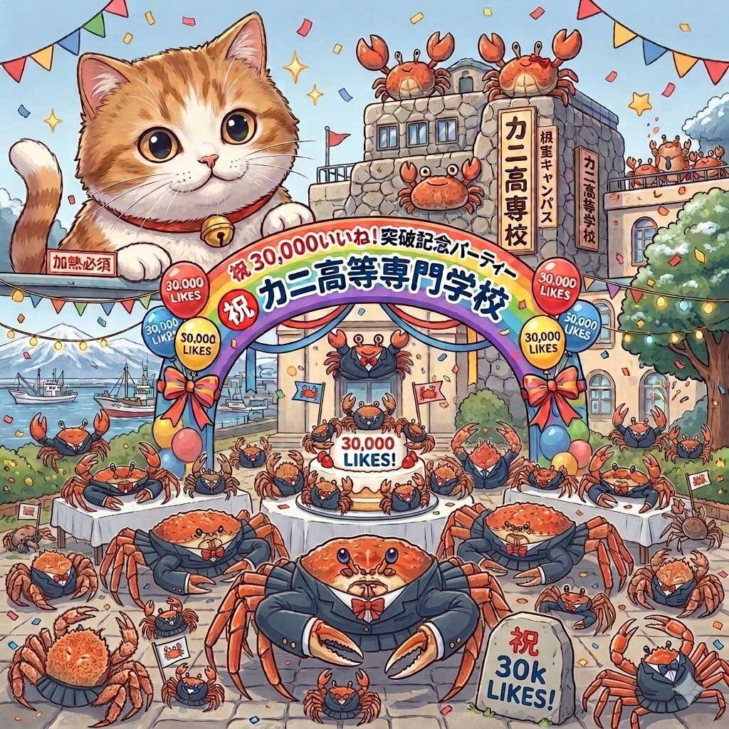 ㊗️30,000いいねを突破してたんだな🦀🎊🐱