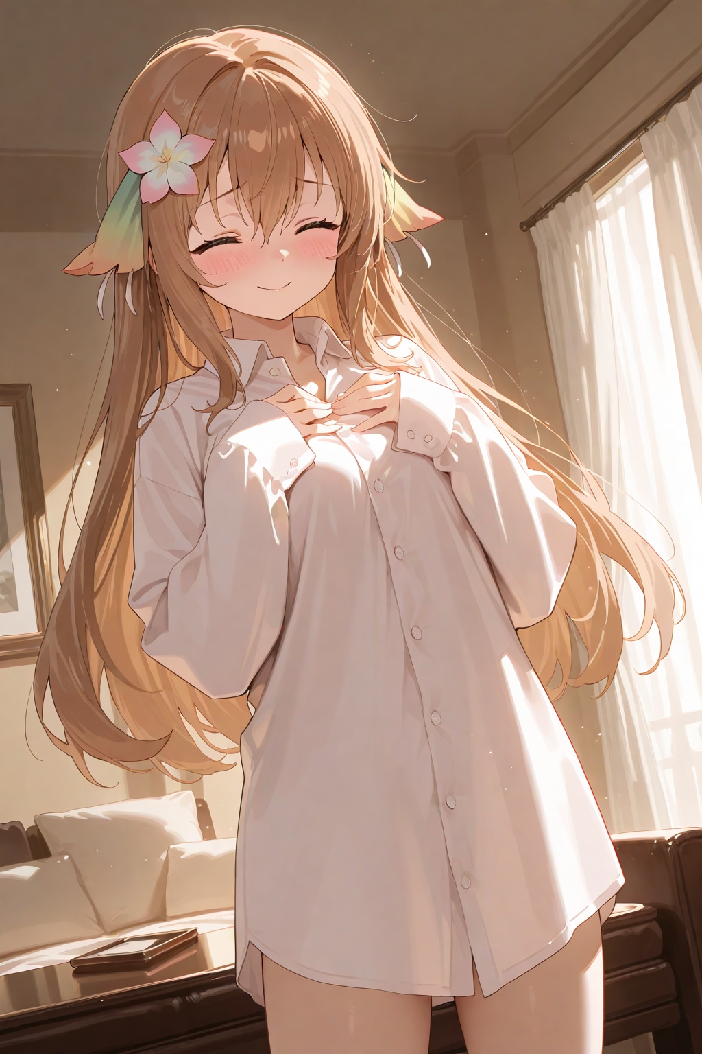 イオン:端末さんのぶかぶかシャツ | の人気AIイラスト・グラビア