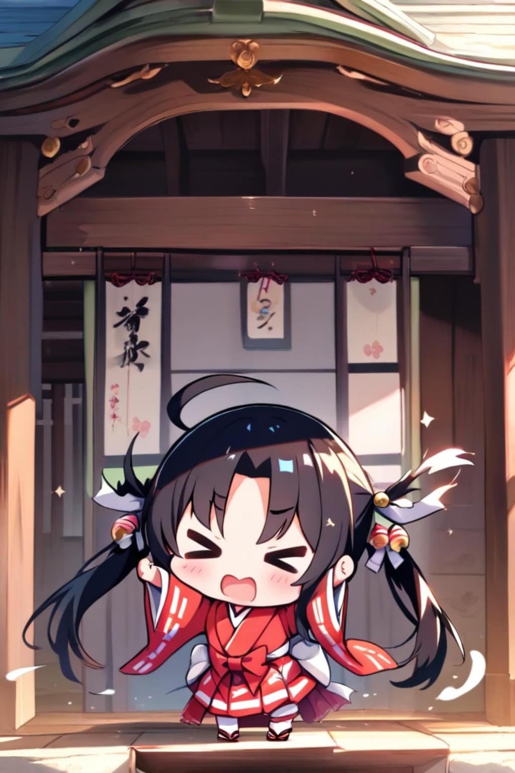 黒髪ツインテール巫女ちゃん