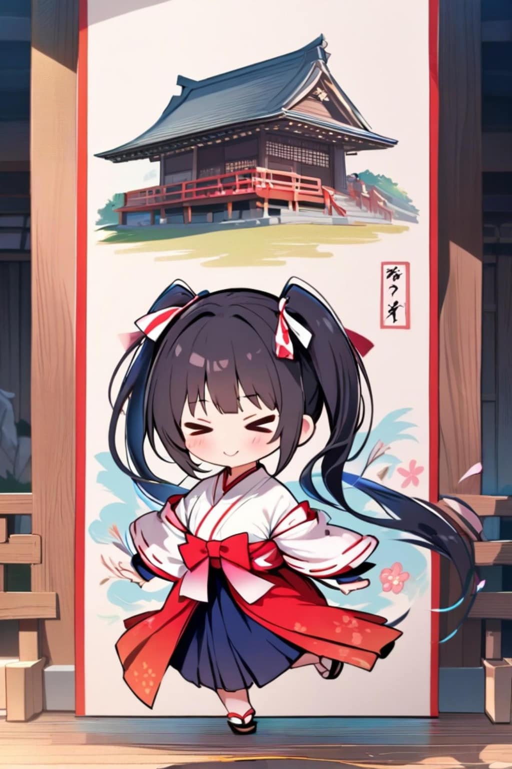 黒髪ツインテール巫女ちゃん