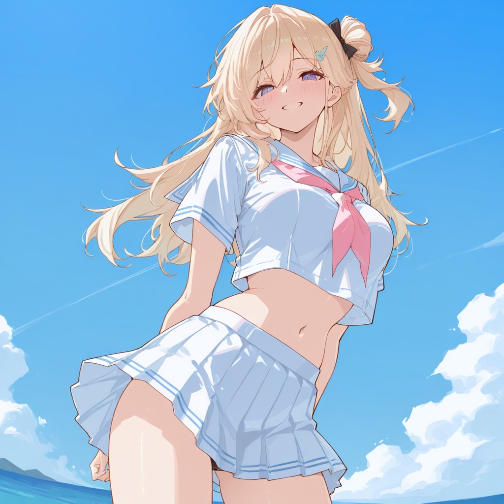 真夏にねヘソを出してるちちぷいや　弾