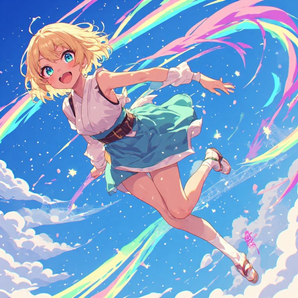 空から舞い降りる金髪少女