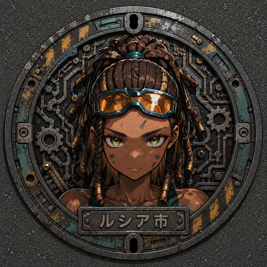 ３人のうちの子でマンホールのふた