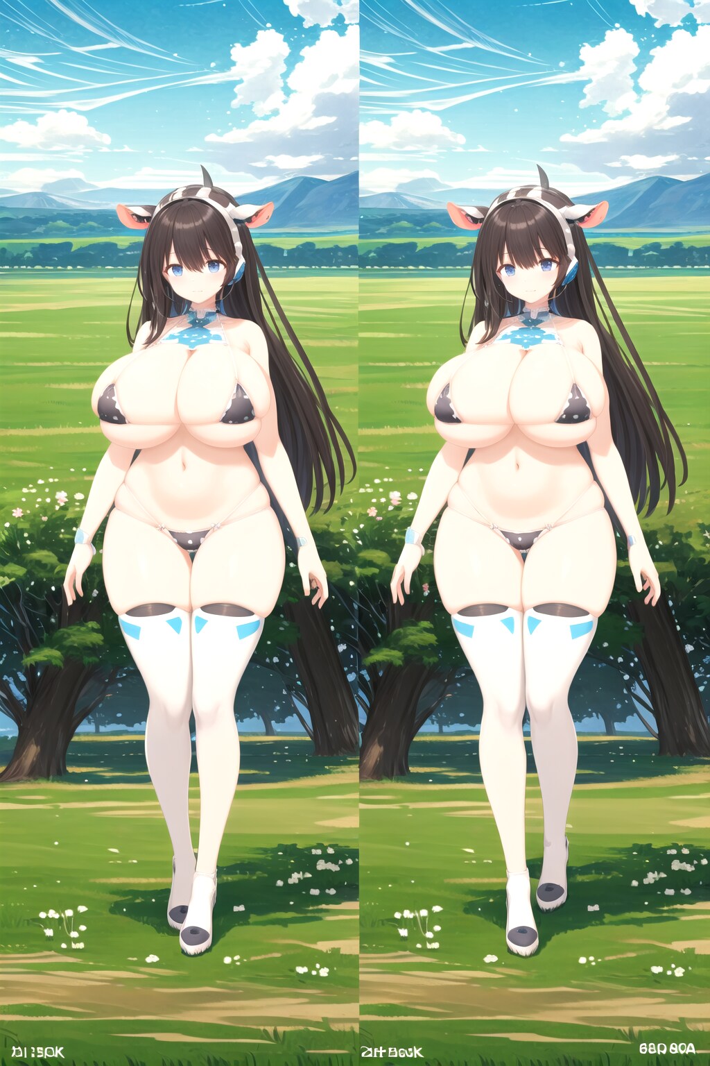 間違い探し風牛柄ビキニ