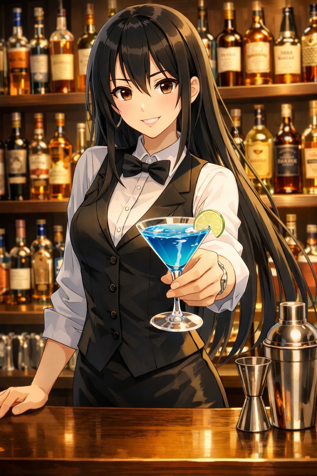 スレンダーなバーテンダーさん | の人気AIイラスト・グラビア