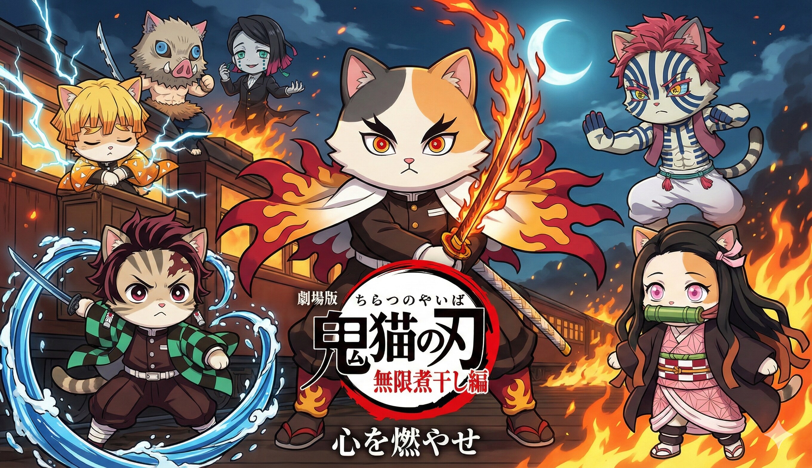 劇場版鬼猫の刃～無限煮干し編 | の人気AIイラスト・グラビア