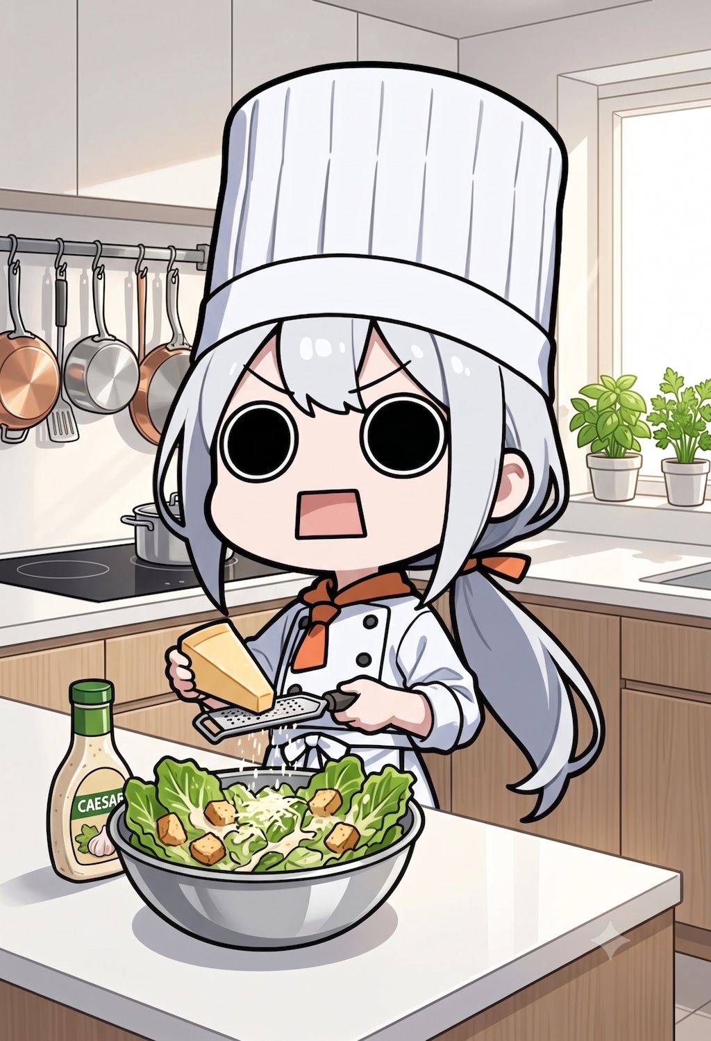 シーザーサラダを作るえらいこっちゃ嬢