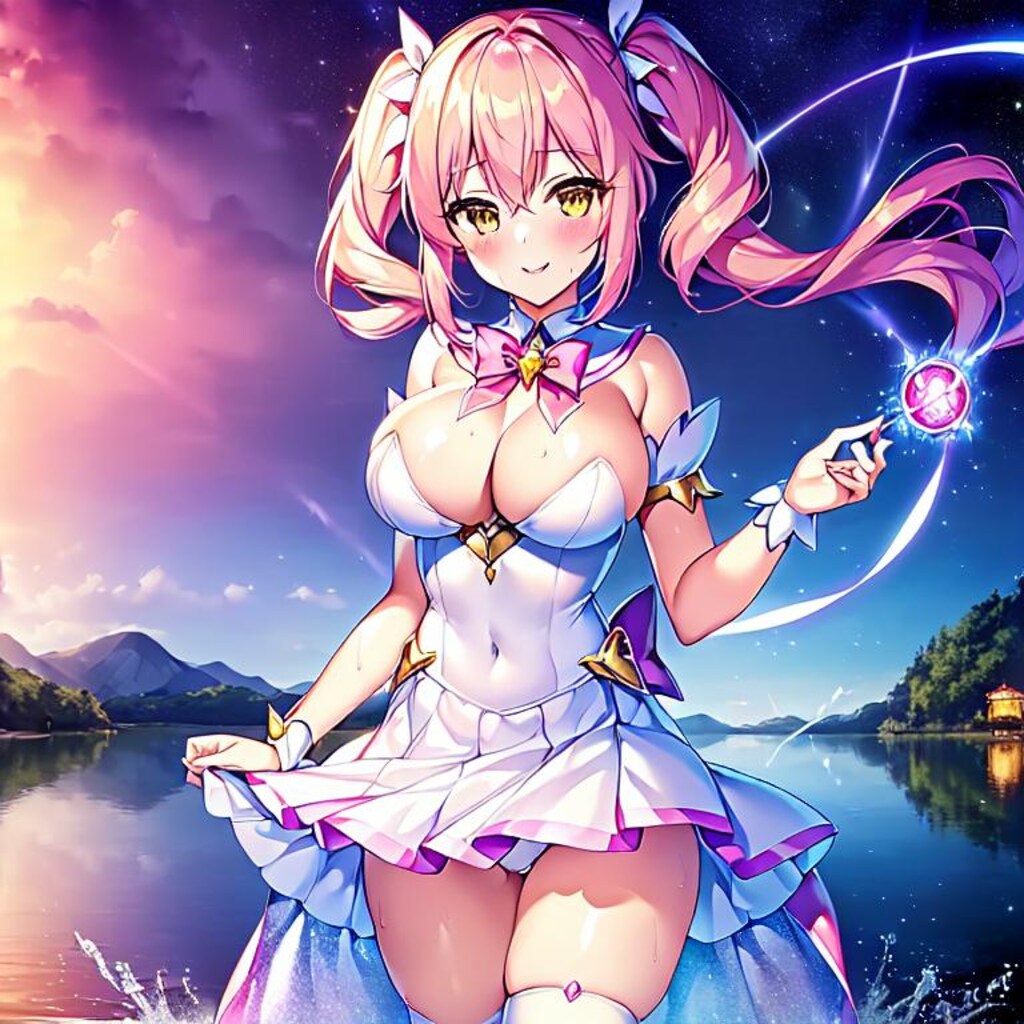 セントレイクのピンク髪ツインテ魔法少女ちゃん（4枚）