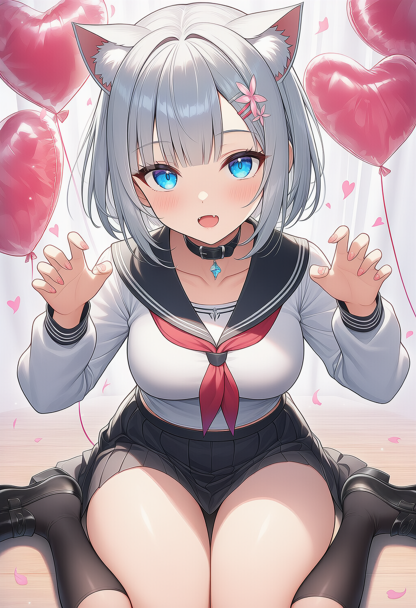 銀髪の猫耳