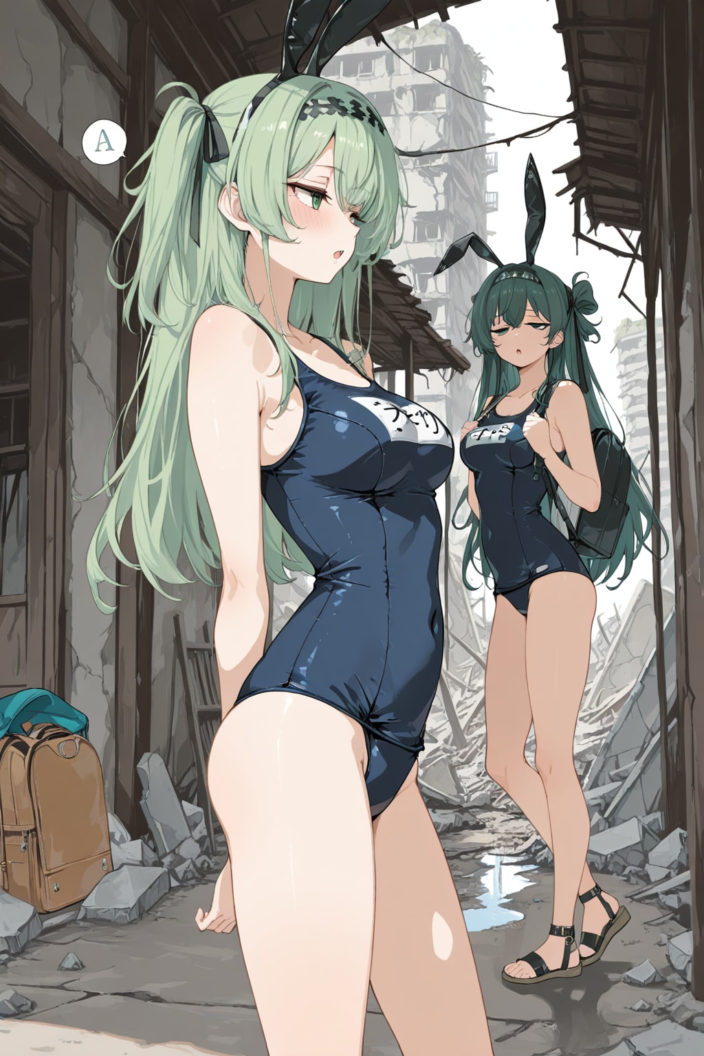 牛柄ビキニとスク水バニー