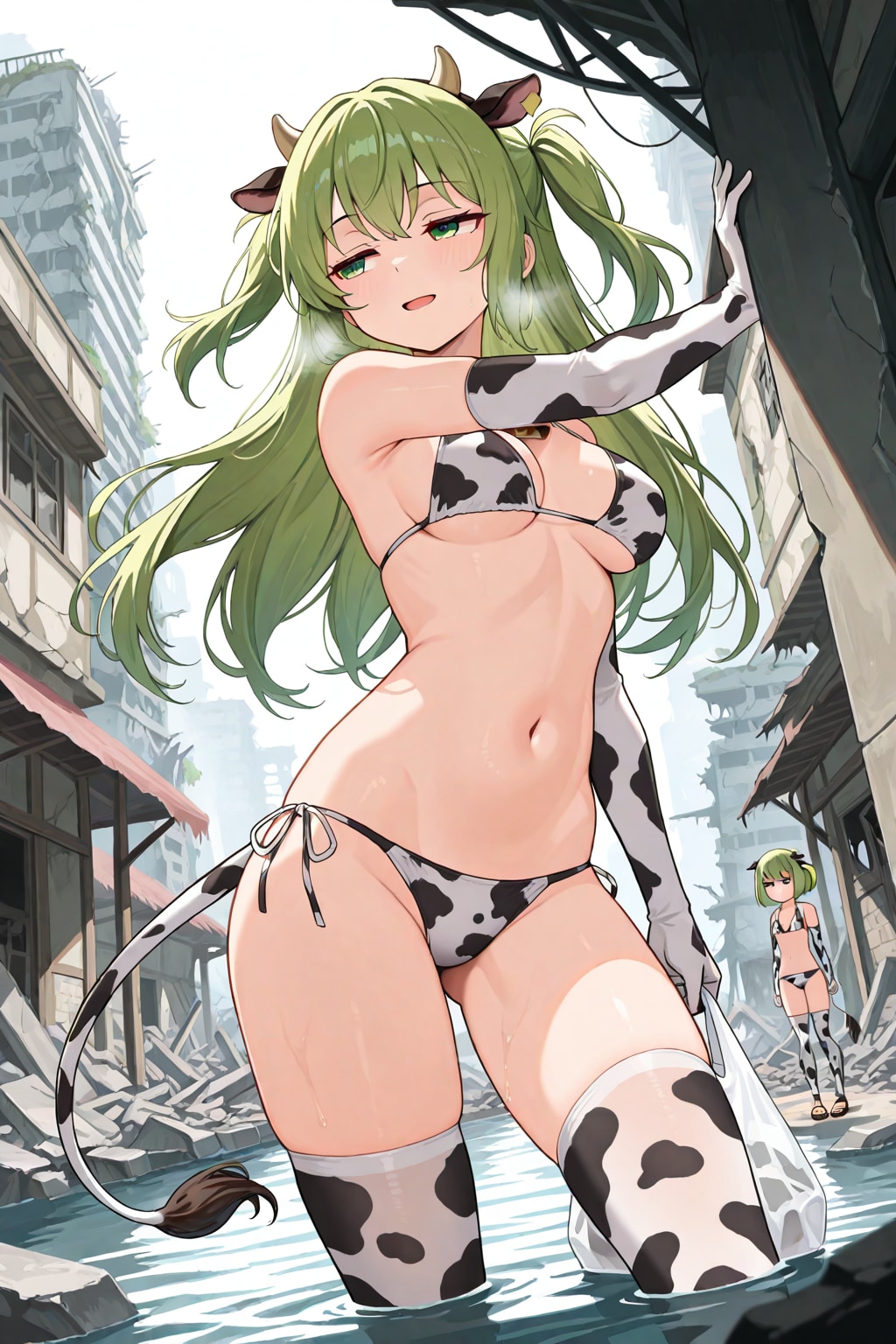 牛柄ビキニとスク水バニー
