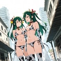牛柄ビキニとスク水バニー 2枚目
