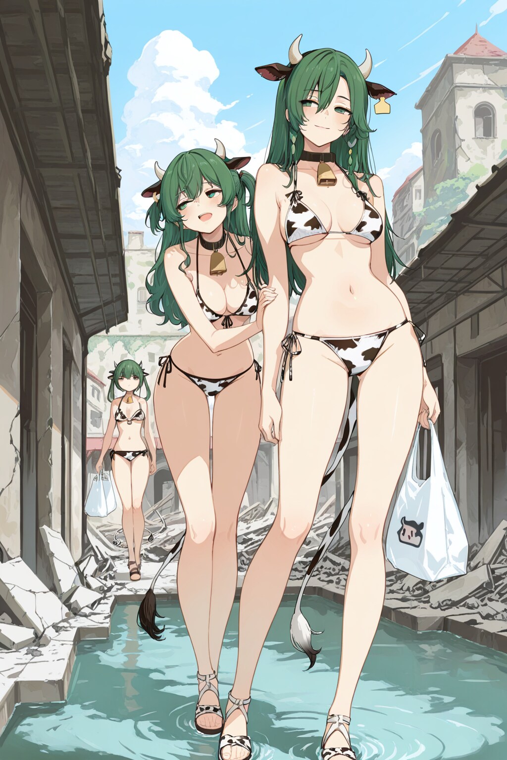 牛柄ビキニとスク水バニー