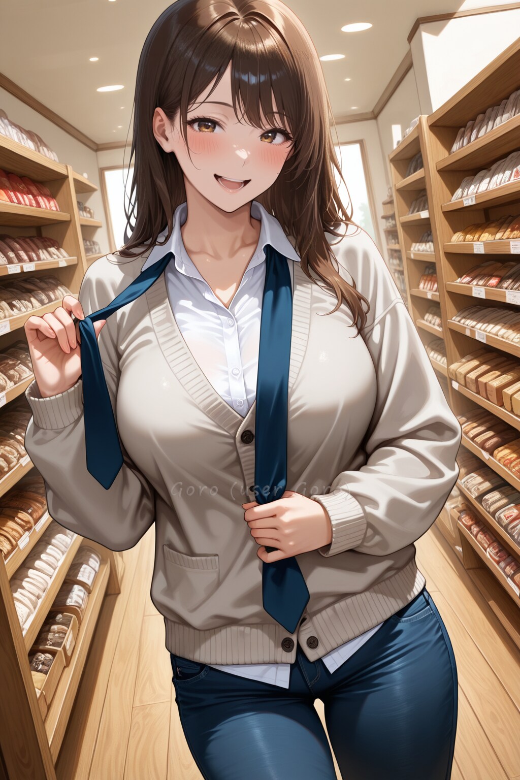 ネクタイの結び方を教えてくれる素敵な店員さん