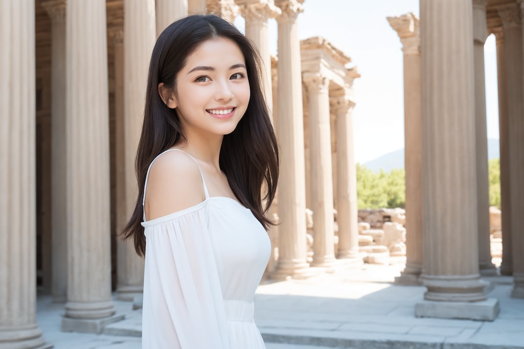 美少女図鑑1190　ローマ時代の円柱（Roman columns）