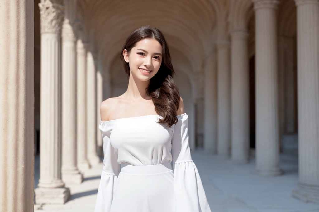 美少女図鑑1190　ローマ時代の円柱（Roman columns）