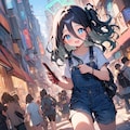 雑踏散歩【ブルアカ・天童アリス】 2枚目