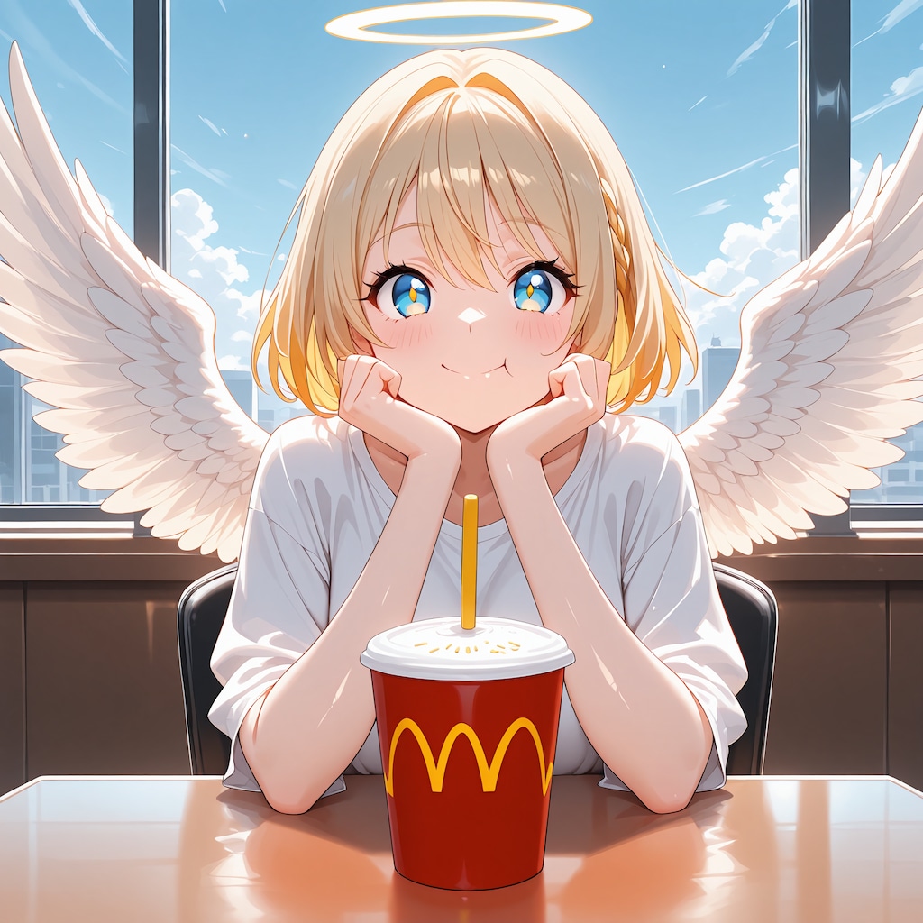 東京を観光する天使ちゃん