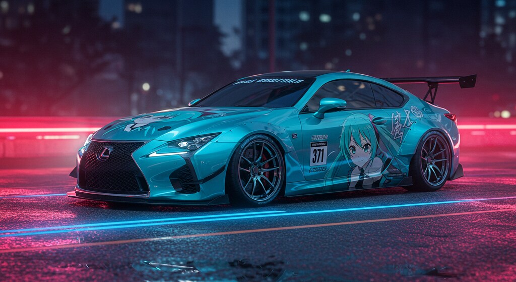初音ミクカラーLEXUSのドリ車　リメイク