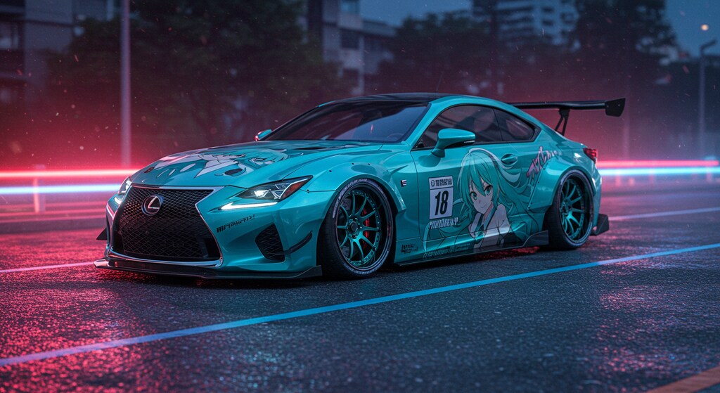 初音ミクカラーLEXUSのドリ車　リメイク