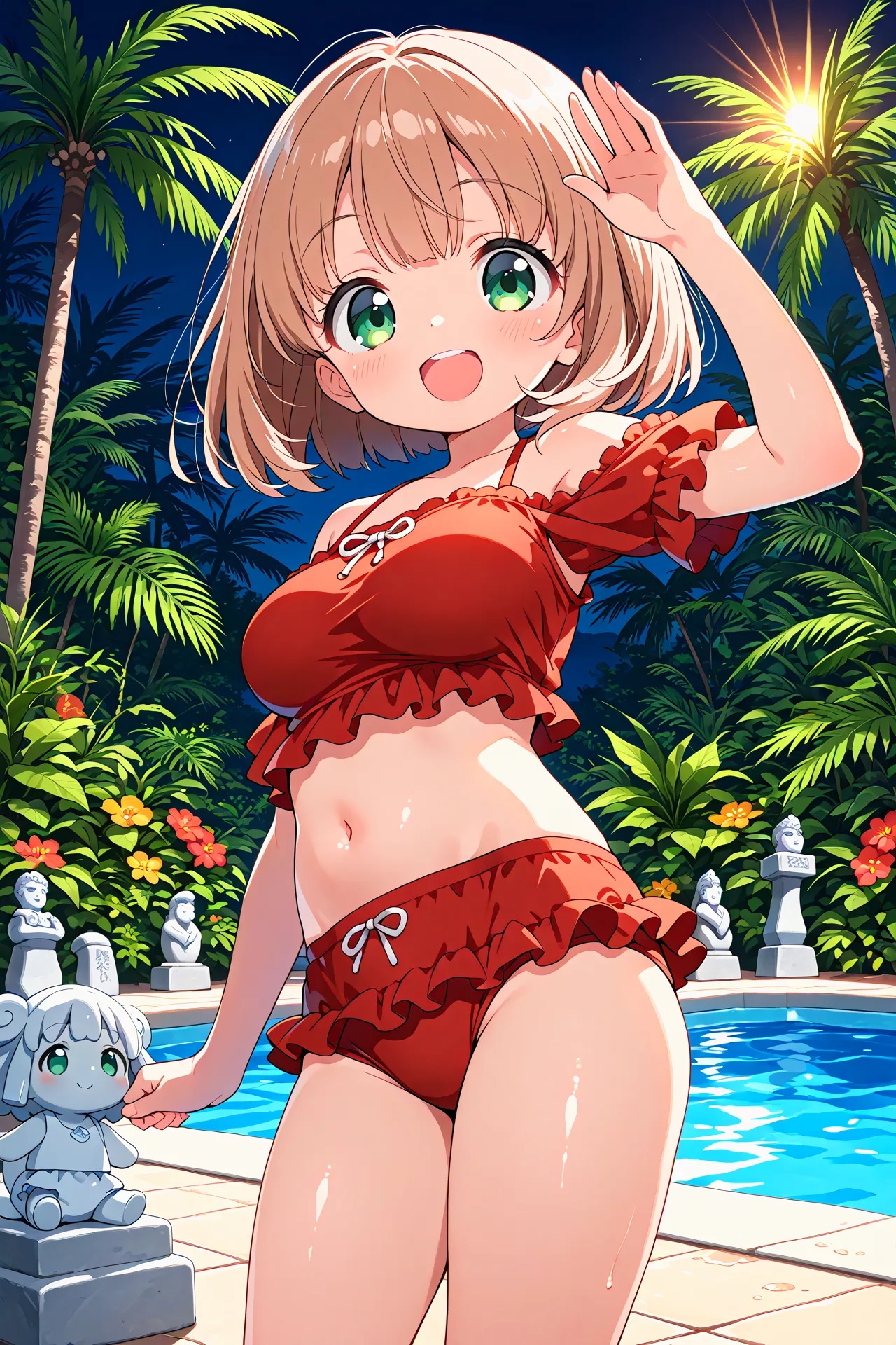 こはるちゃんと夜のアジアンリゾート