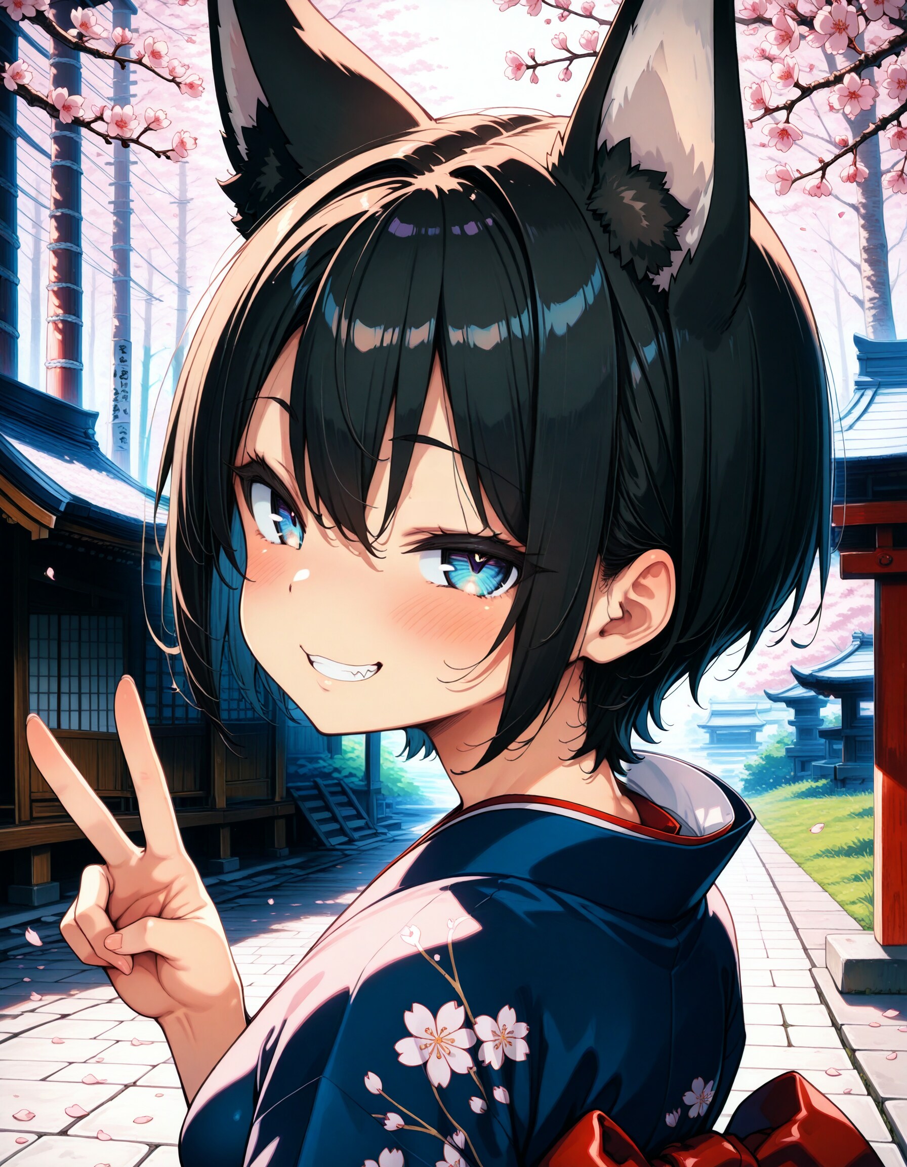 桜と和服