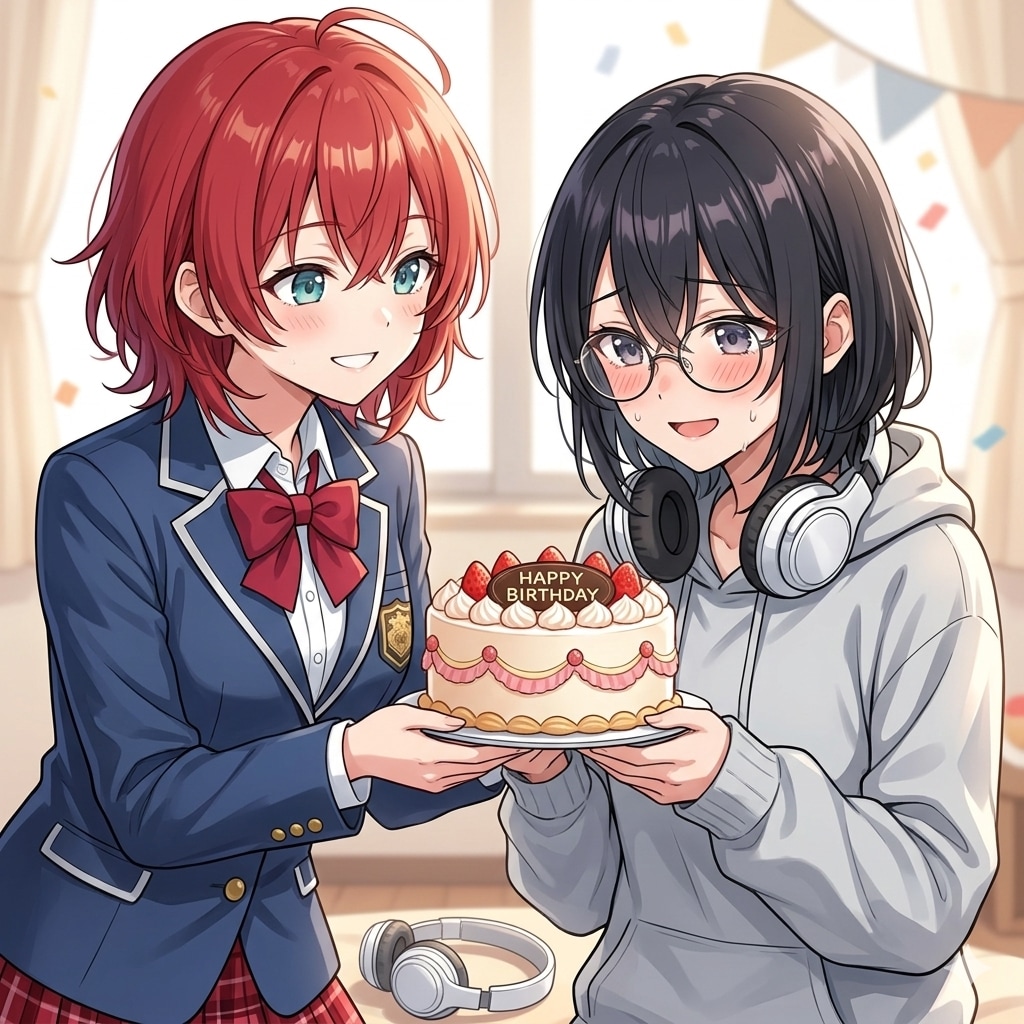 【FA御礼】小鳥遊織さんから誕生日ケーキをもらうすみれちゃん
