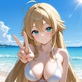 金髪たわわビキニ少女 2枚目