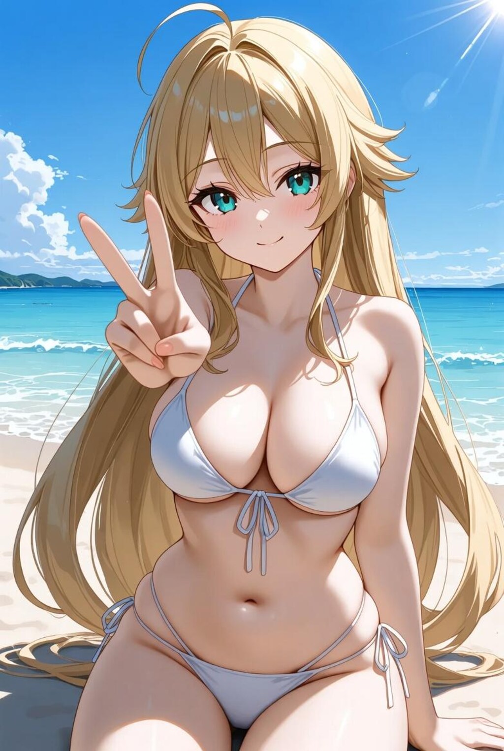 金髪たわわビキニ少女