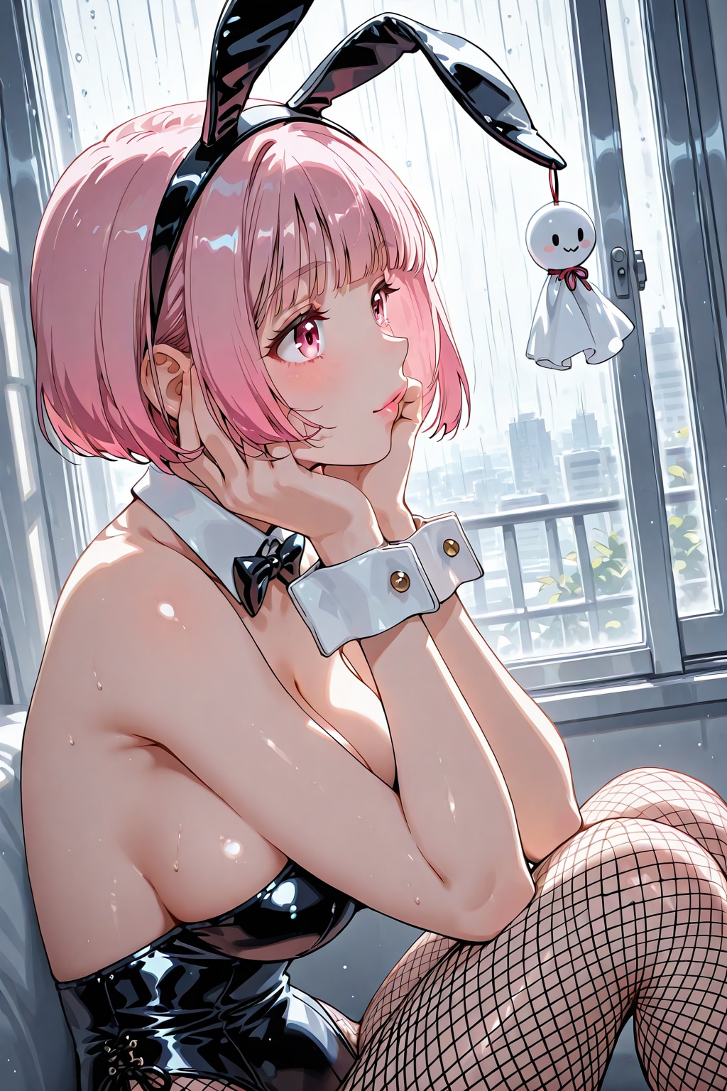バニーガールとてるてる坊主