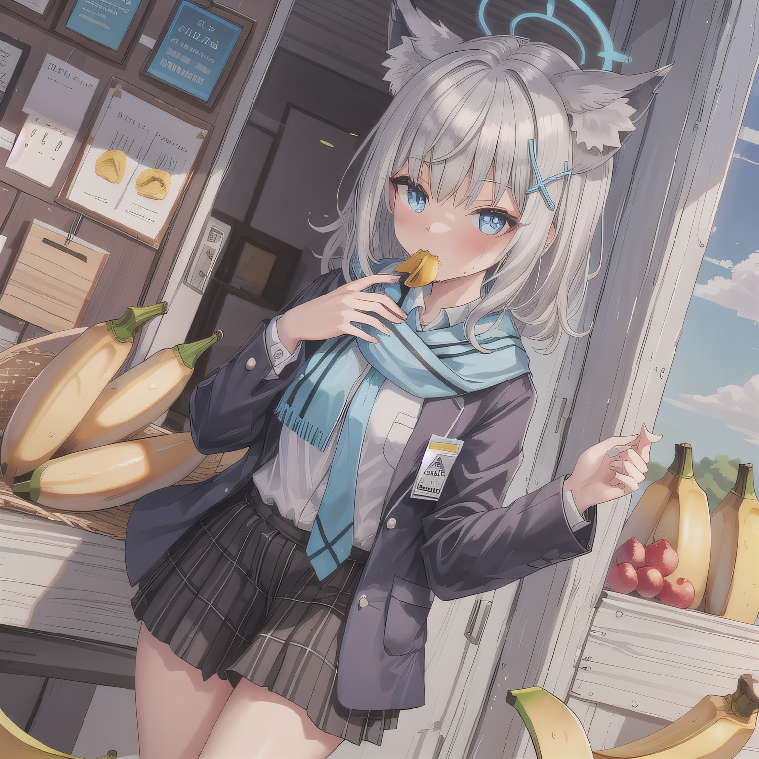 銀髪ボブでブレザーの少女３ | の人気AIイラスト・グラビア