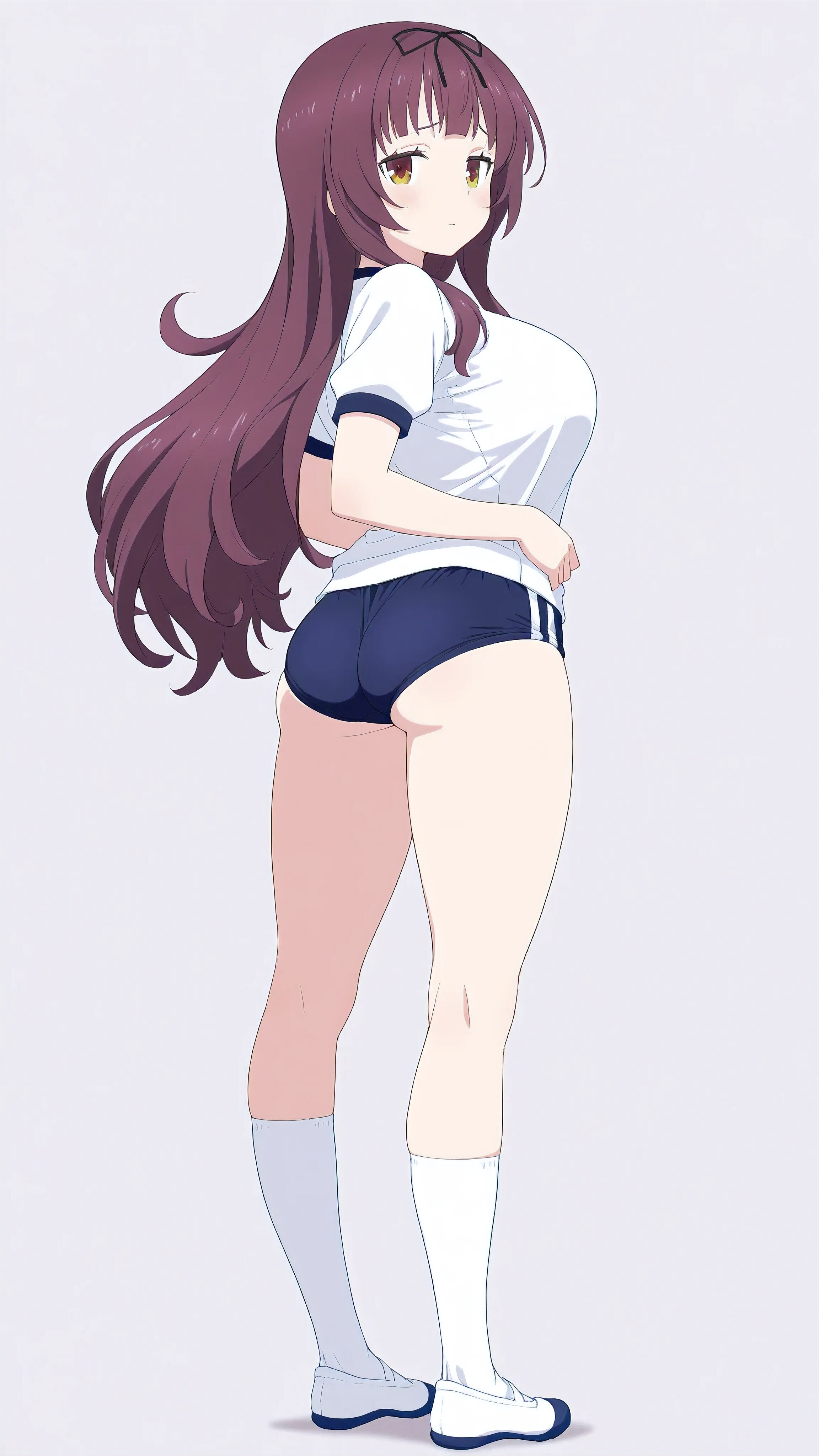 体操服白,髪色紫,に見せるには色々と、，、，、，