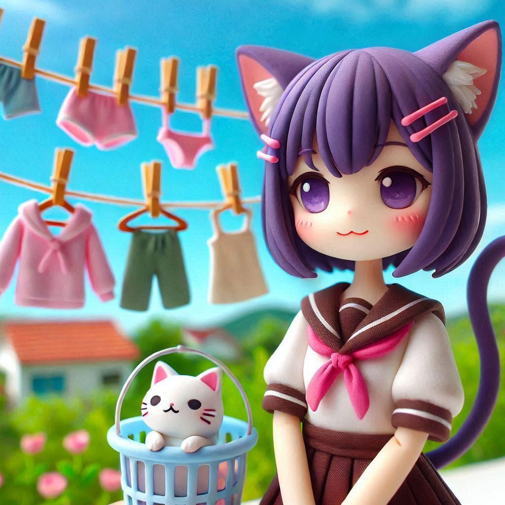 洗濯物猫ちゃん