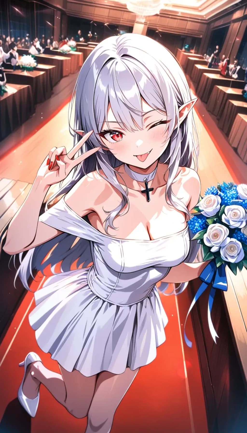 やっちまった結婚式『結婚する気はないけど、ブーケトスを制してやったぜ♪』アビゲイル（TS吸血鬼）