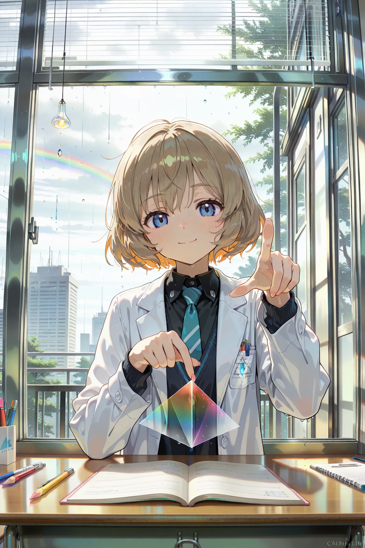 虹が出たとき…理系と文系の先生の違い | の人気AIイラスト・グラビア