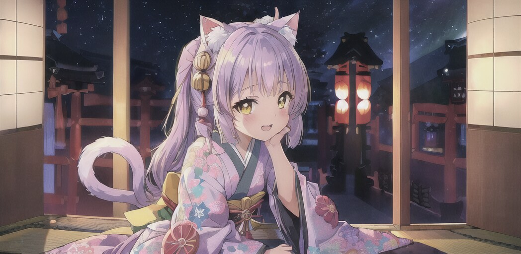 子猫娘、和服