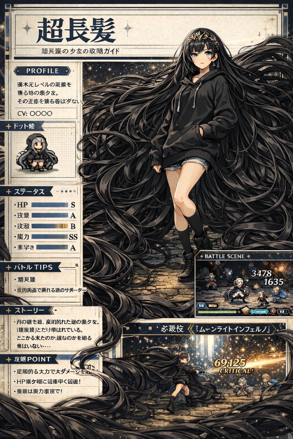 髪で見えない
