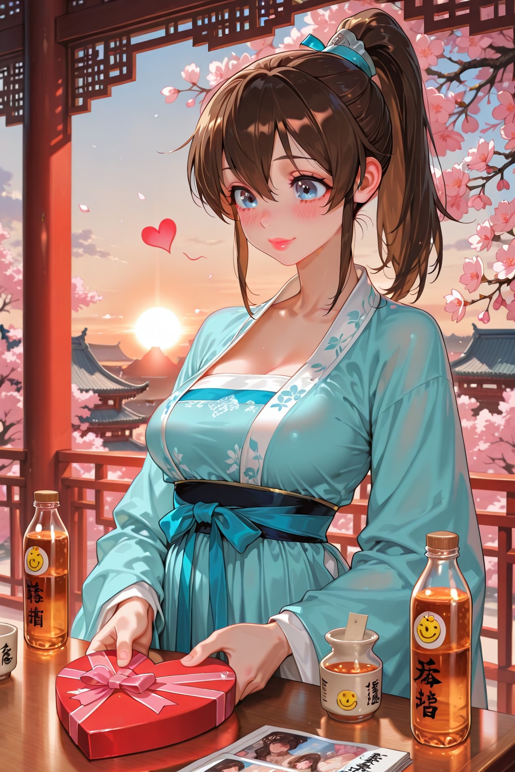 漢服の美奈子と桃の花(ちちぷい版)